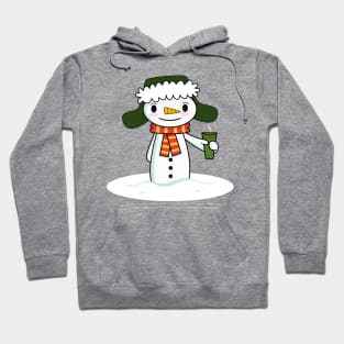 Happy Snowman with Coffee Hoodie